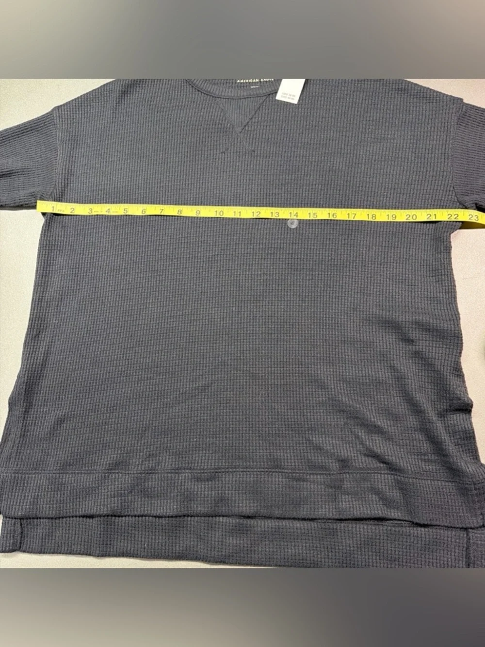American Eagle Black Waffle-Knit Thermal Long Sleeve Shirt Men's‎ Small NWT
